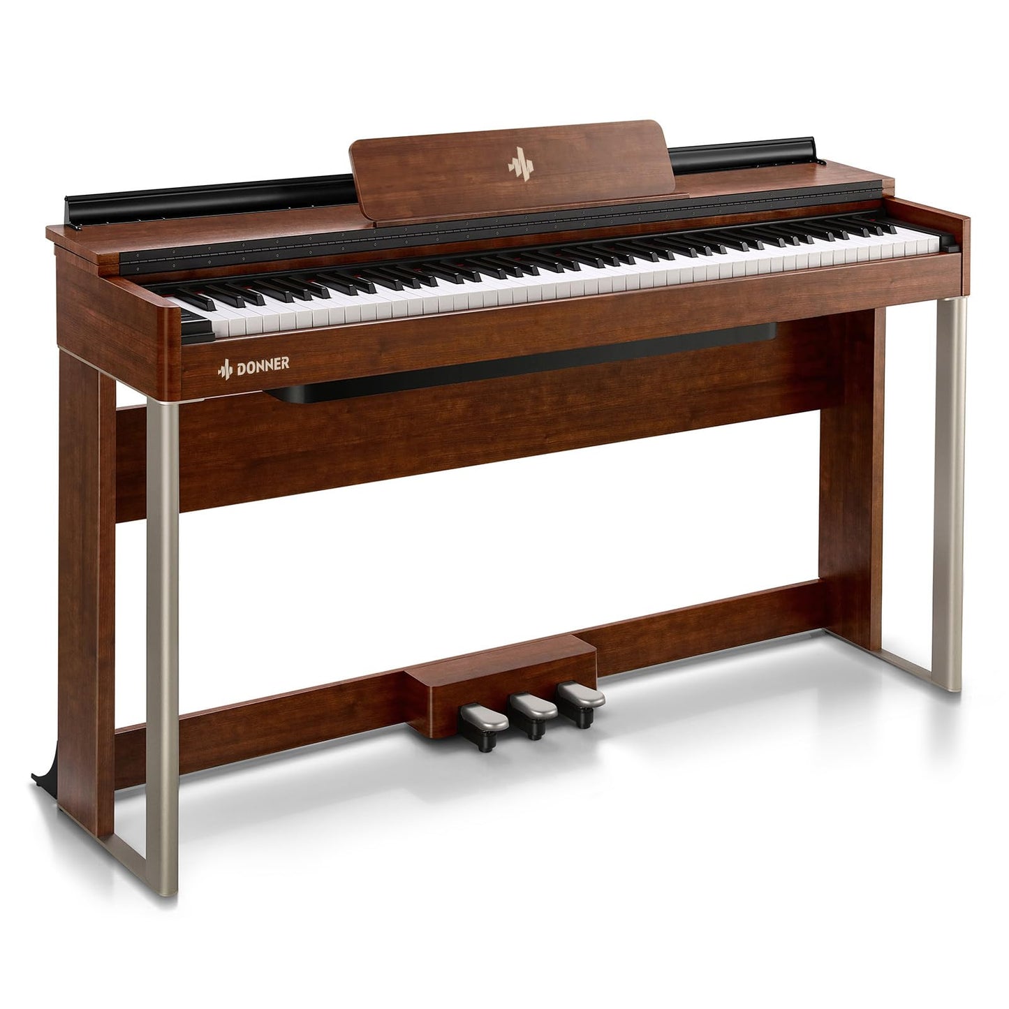 Donner Digital Piano with 88 Key Dynamic Graded Hammer Action Weighted Keyboard Piano, DDP-200 Upright Digital Piano for Professional with LCD Screen/5 Reverb/BT MIDI/Three Pedal