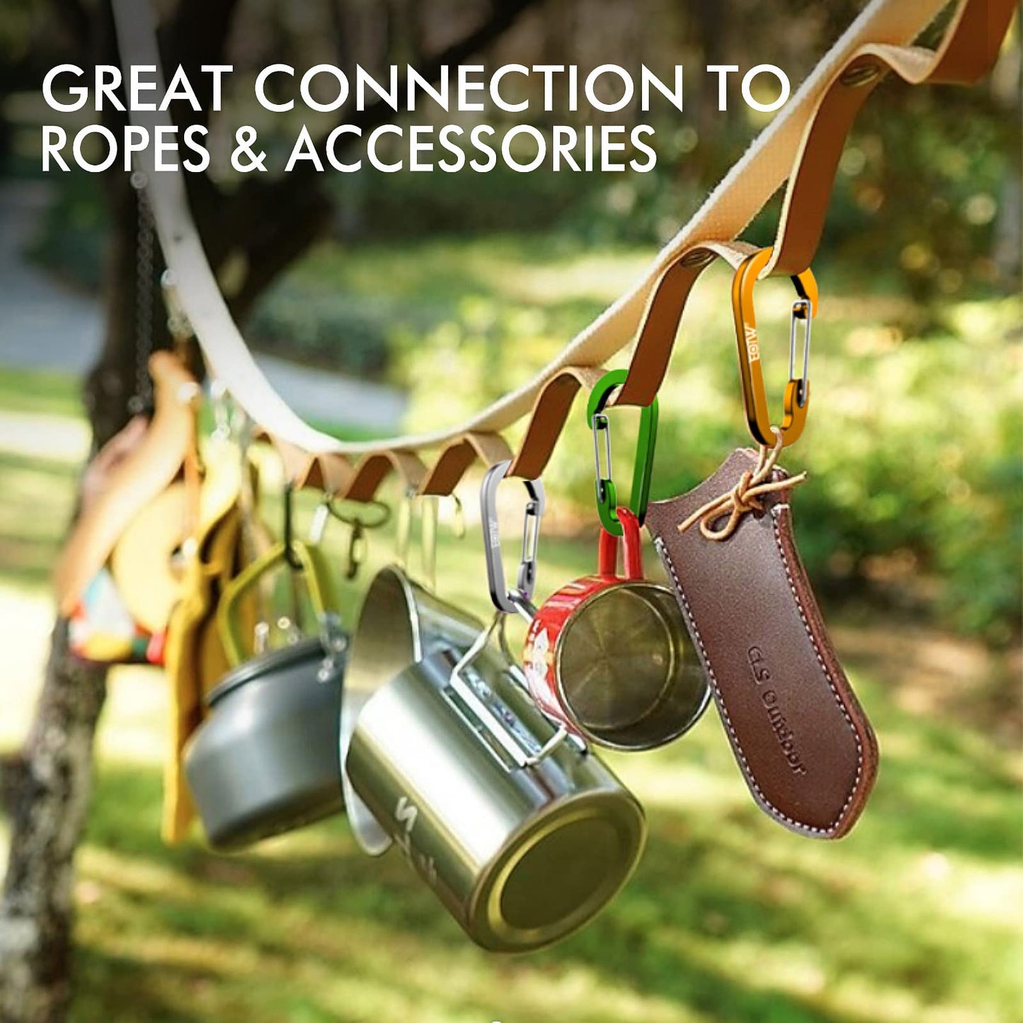 EOTW Carabiner Keychain, Small Carabiner Clip with Paracord Keychain Mini Aluminum D Ring Key Organizer