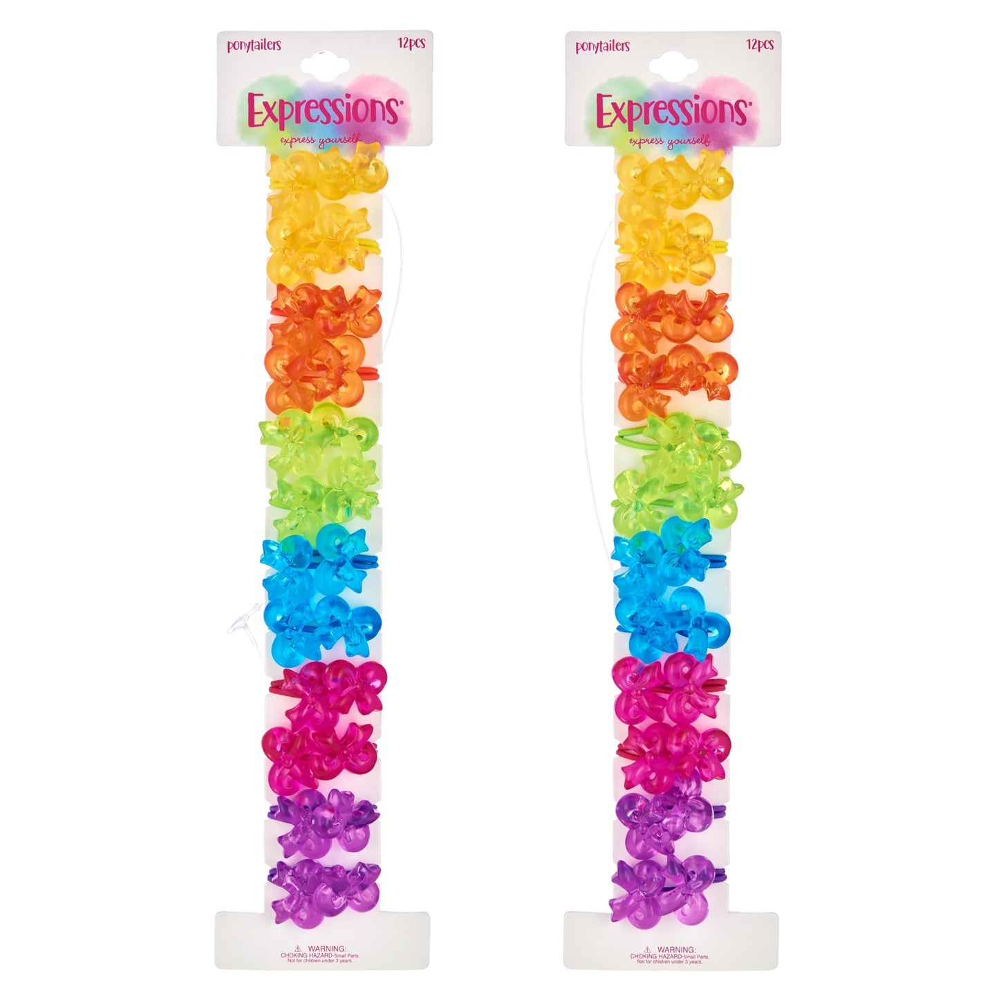 Expressions 24pc Ponytailers Ponytail Balls Hair Elastics, Flower-Shaped Multicolored Twin Hair Beads Bauble Hair Ties Ponytail Holders, Toddler Hair Accessories, Kids Hair Ties, Value Pack