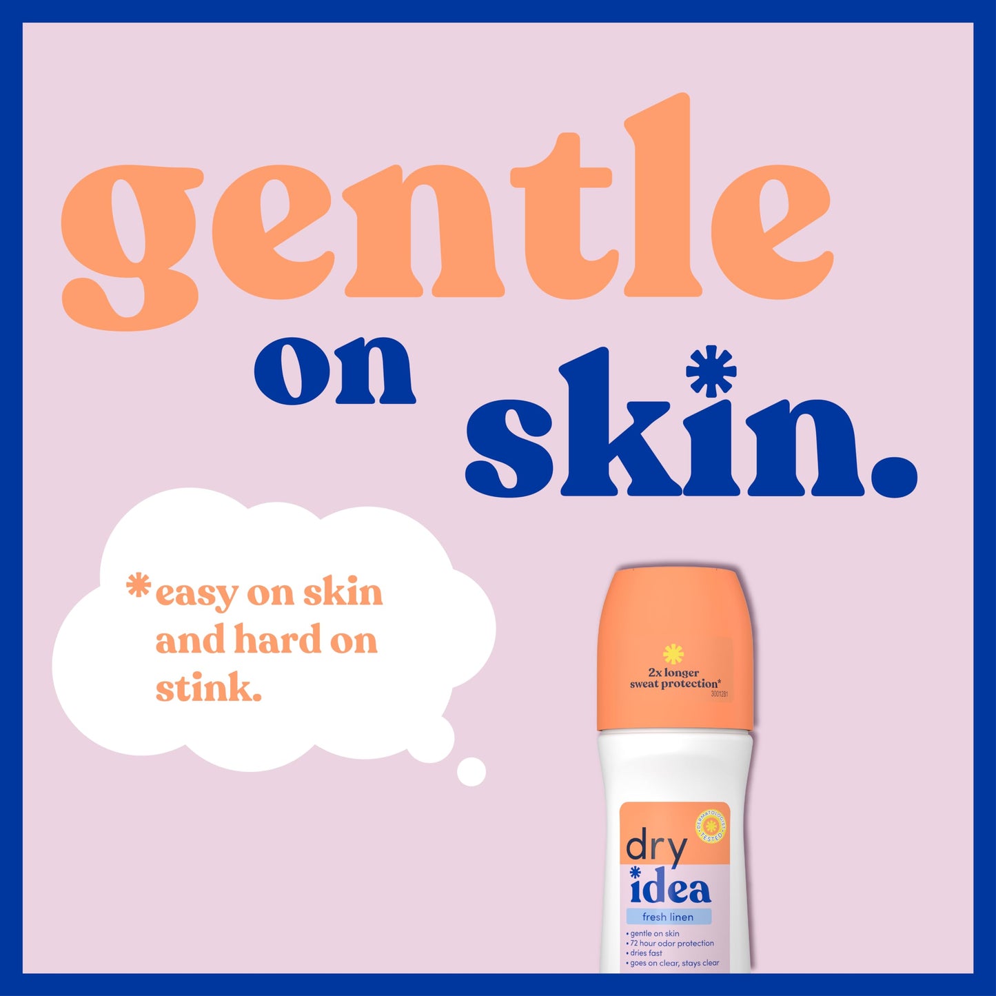 Dry Idea Roll-On Deodorant & Antiperspirant | 2X Longer Sweat Protection | 72-Hour Odor Protection | Gentle on Skin | Fresh Linen Scent, 3.25 oz. (6 count)