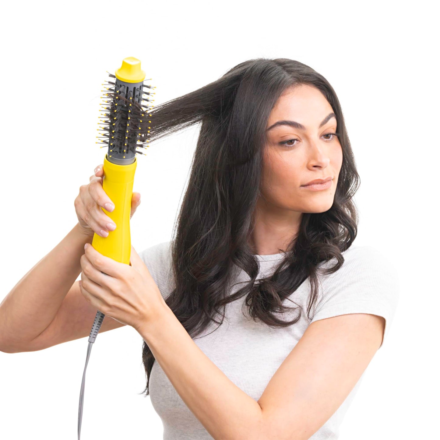 Drybar The Triple Shot Interchangeable Blow-Dryer Brush | 3-in-1 Styling Tool for Voluminous Blowouts, Defined Curls or Waves, and Smooth Straight Looks