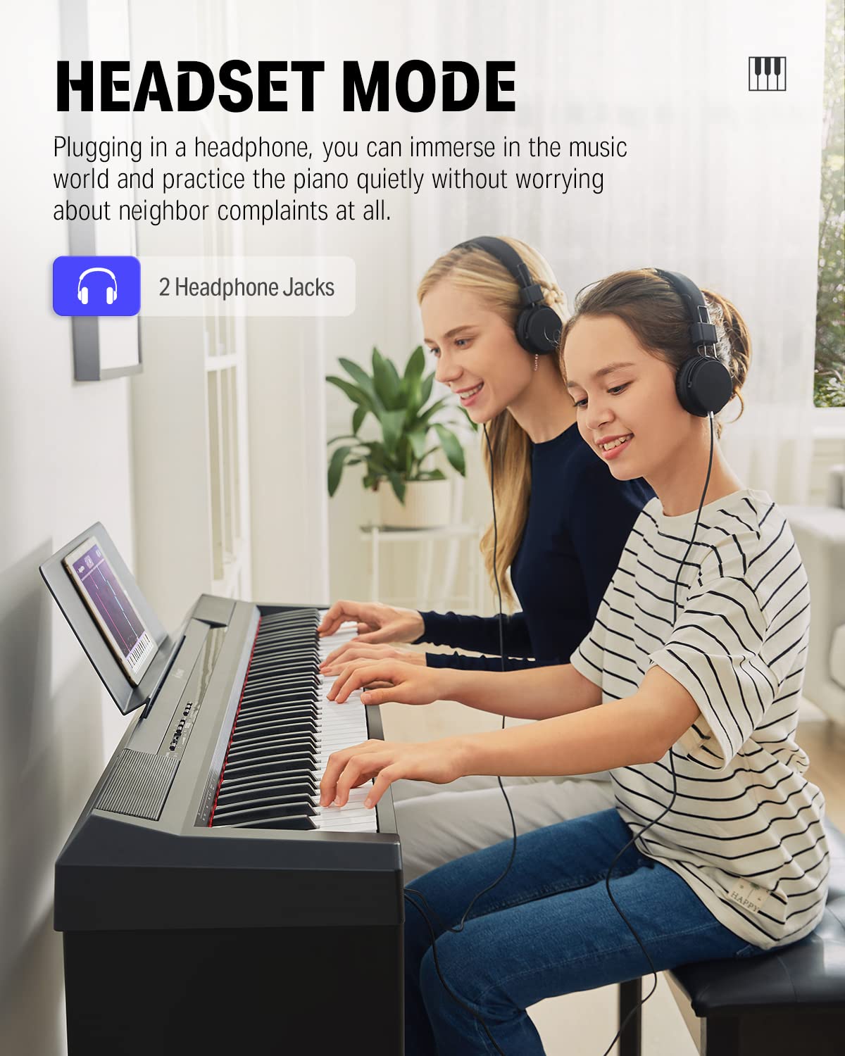 Donner DEP-10 Digital Piano 88 Key Semi-Weighted, Full-Size Electric Piano Portable Keyboard for Beginners, with Furniture Stand, Triple Pedals, Power Supply
