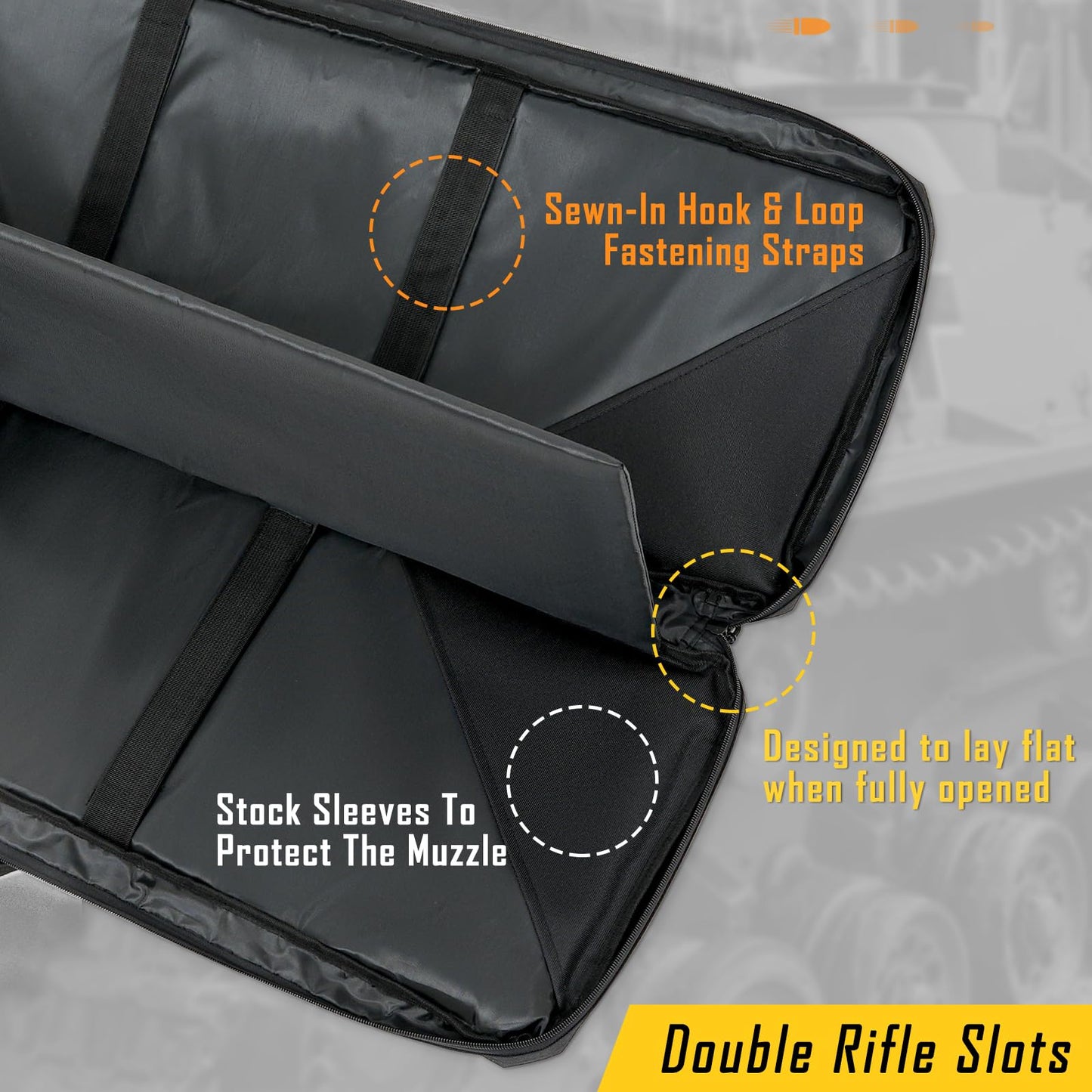 DULCE DOM 32 inch Double Rifle Case Soft Bag Gun Case, Perfect for Rifle Pistol Firearm Storage and Transportation, All Around Shooting Range Tactical Rifle Backpack, Indoor Outdoor