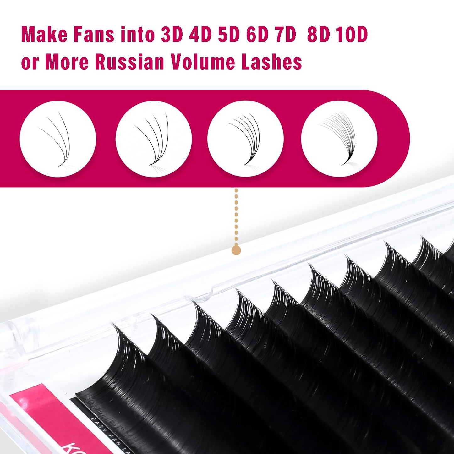 Easy Fan Lashes 0.05 D 15-20MM & Easy Fan Lashes 0.05 D 8-15MM