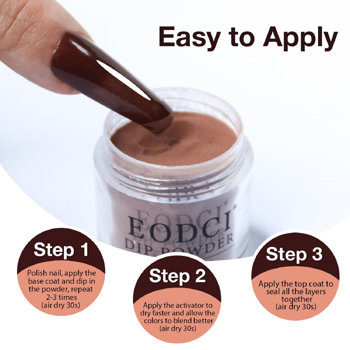 Eodci 12 Pcs Dip Powder Nail Kit Starter Quick Drying, 6 Colors Nude Brown Grey Mocha Dipping Powder Kit With Base & Top Coat/Activator/Brush Saver No Needed Nail Lamp Curing