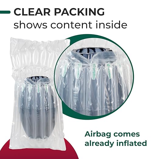 IDL Packaging Inflated 32 oz Bottle Air Bags, Self Sealed, Pack of 3 - Reusable Air Column Bags for Packing, Travel and Shipping - Cushioning Protector for Glass, Ceramic, Breakables