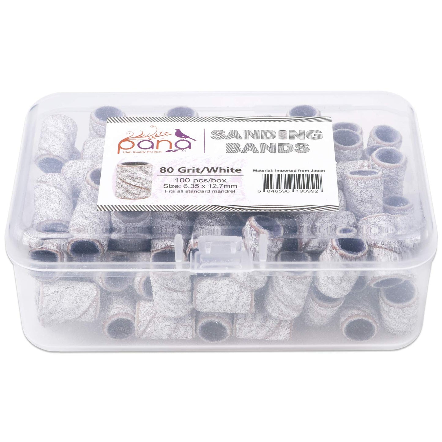 100 Pcs Large Zebra Nail Drill Bits Sanding Bands for Nail Drill 80 Coarse Grit – Nail File for Acrylic Nail Gel Manicures Pedicure