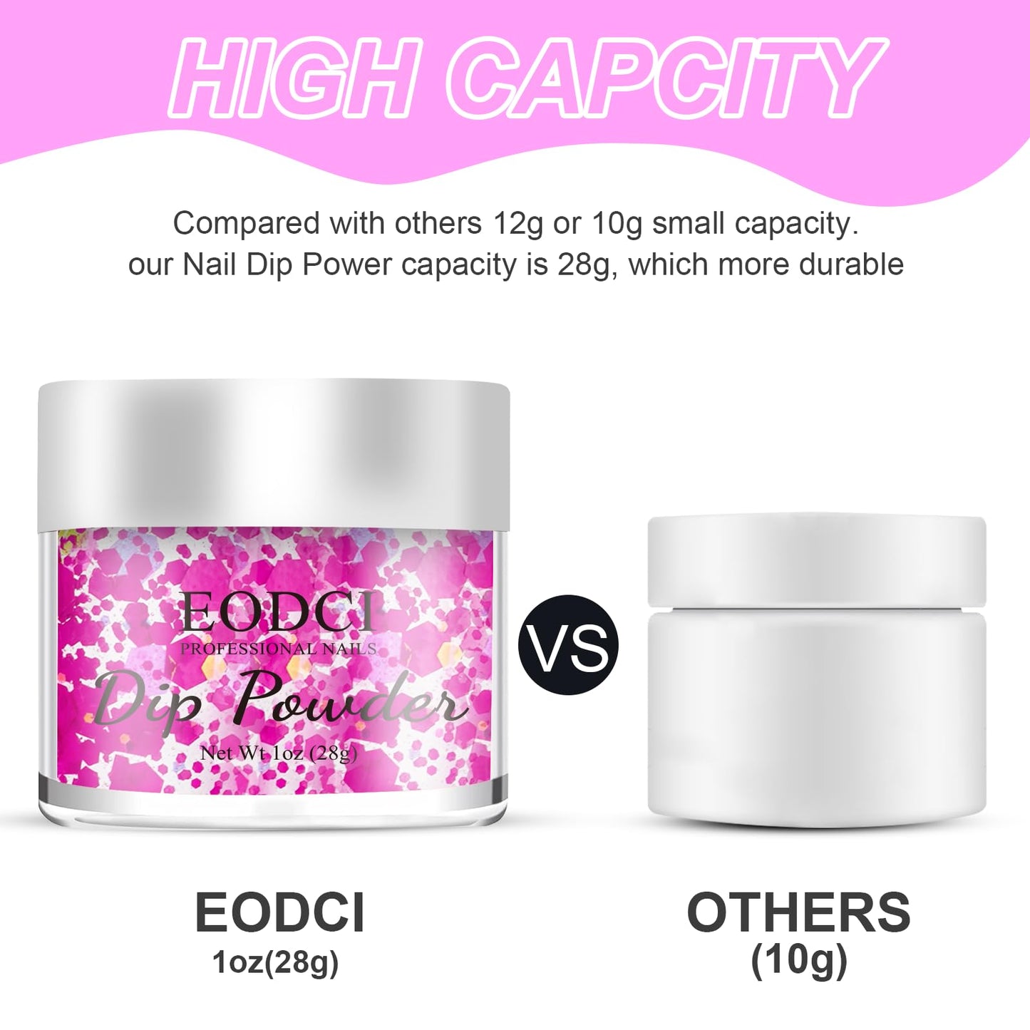 EODCI 1 Oz Glitter Purple Nail Dip Powder, Odor-Free and Long-Lasting, No Needed Nail Lamp Curing, Dipping Powder French Nail Art Starter Manicure