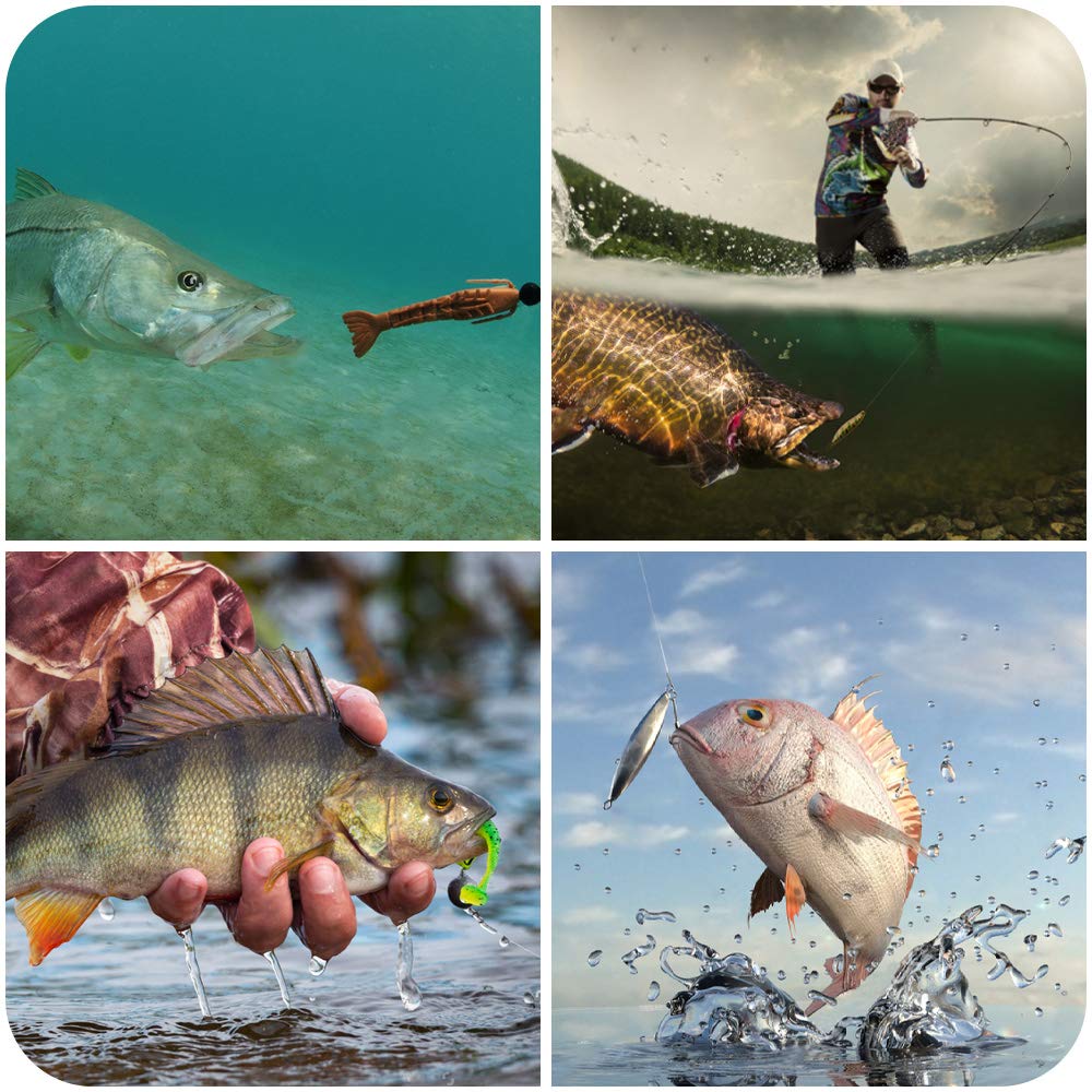 24Pcs Fishing Lures Kit for Freshwater Bait Tackle Kit for Bass Trout Salmon Fishing Accessories Tackle Box Including Spoon Lures Soft Plastic Worms Crankbait Jigs Fishing Hooks Topwater Lures