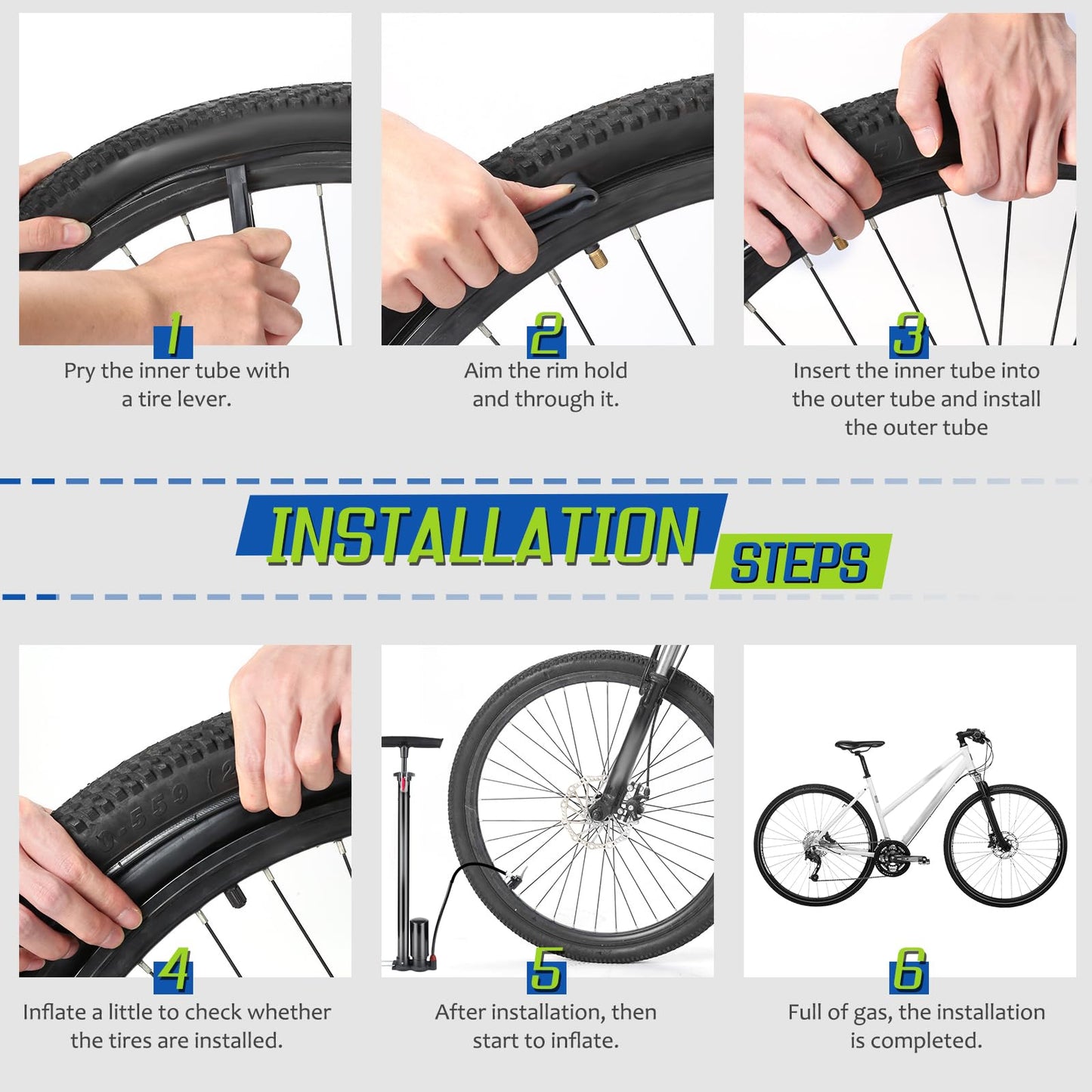 2 Pack 20" x1.75/1.95/2.10/2.125 Bicycle Tube with 2 Tire Levers, 20" Bicycle Tube with 32mm Schrader Valve, Butyl Rubber Inner Tube 20 x 1.95 for Road/Kids/Gravel Bikes by Hydencamm (2 of One Size)