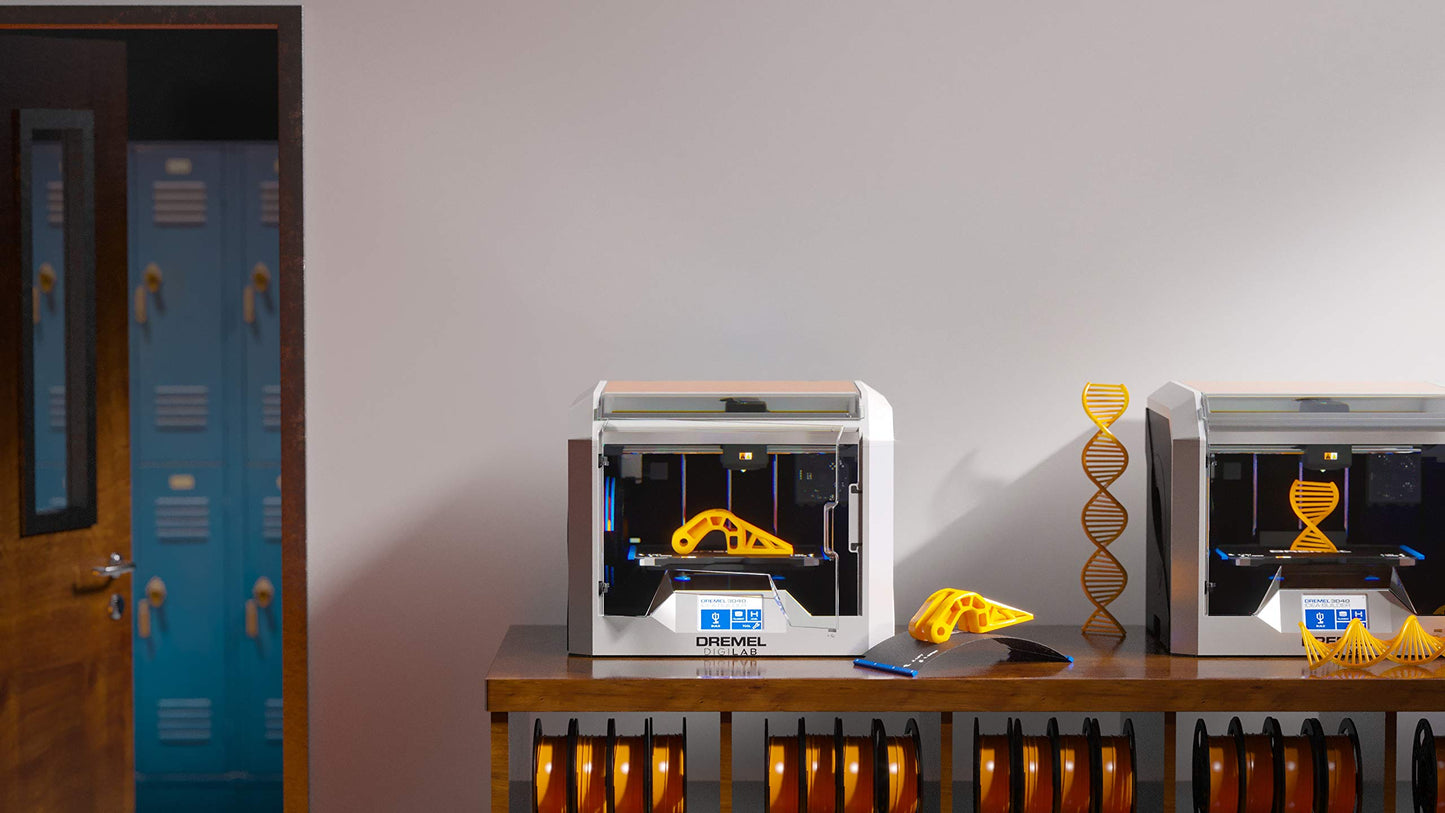 Dremel - 3D40-FLX-01 DigiLab 3D40 Flex 3D Printer with Filament, Flexible Build Plate, Fully Enclosed Housing, Automated 9-Point Leveling, PC & MAC OS, Chromebook, iPad Compatible, Network-Friendly