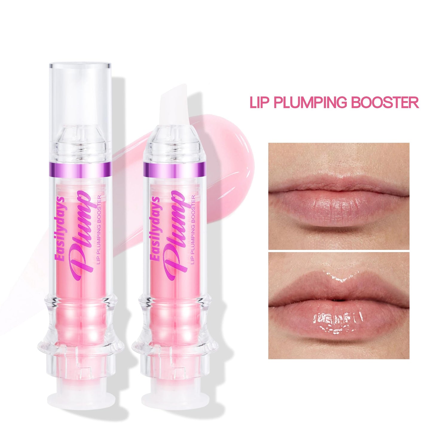 Easilydays Spicy Lip Gloss Plumper Glossy Lip Lipstick, Lifter Gloss, Hydrating, Volumizes, High-Shine, Lip Plumping Lip Glaze Lip Makeup, Plump & Pout Lip Plumper for Women Girls (#04)