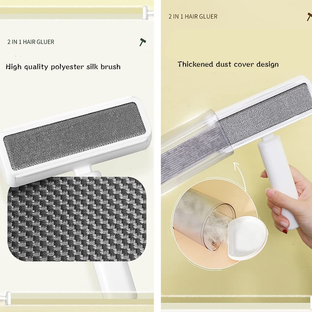 2in1 Pet Hair Remover Roller + Dust Tube Design - Upgraded Reusable Cat & Dog Hair Remover Set with Comfy Handle - Pet Lint Roller for Couch, Bed (Color : D) (A)