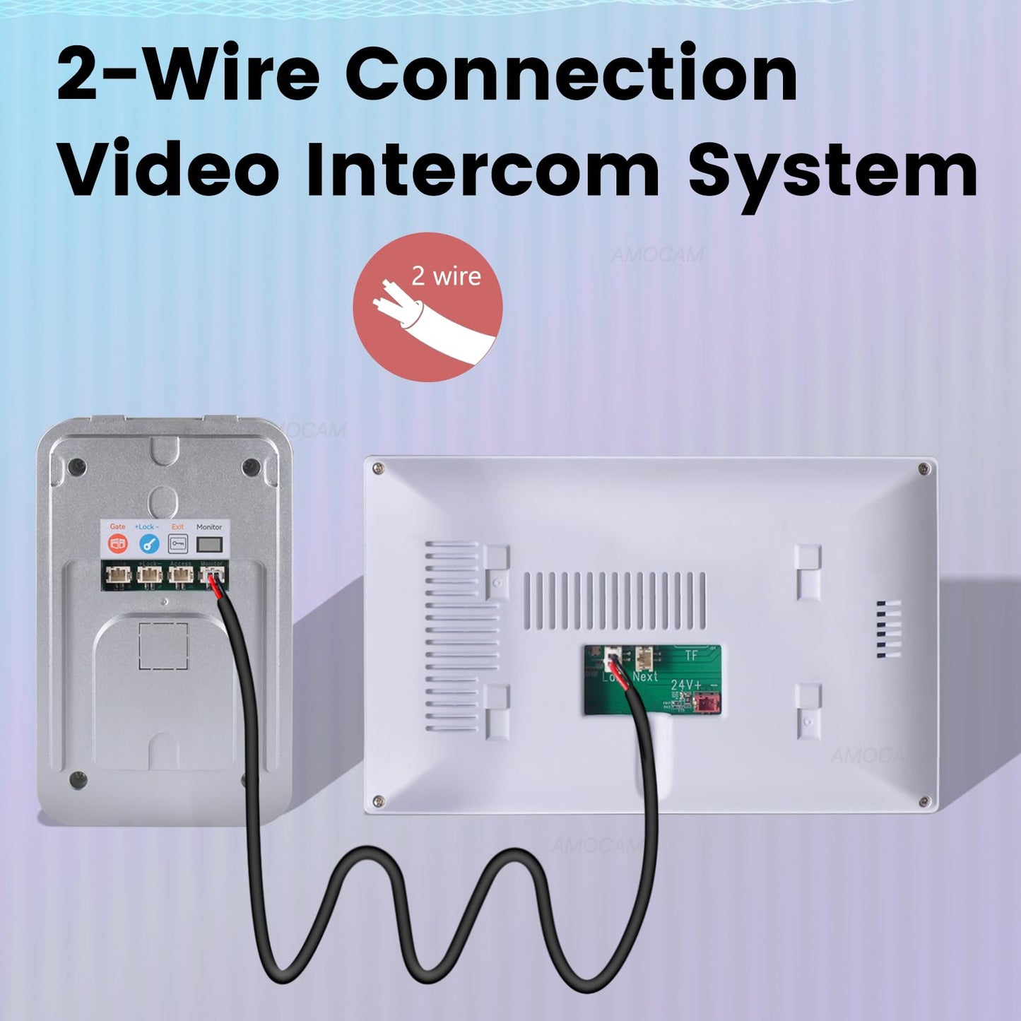 2-Wire Video Intercom System, 7 Inch 1080P Touchscreen WiFi Video Doorbell Door Phone System, No Monthly Fees, Snapshot, Monitoring Tuya App Card Unlock for Home Apartment (Monitor with WiFi)