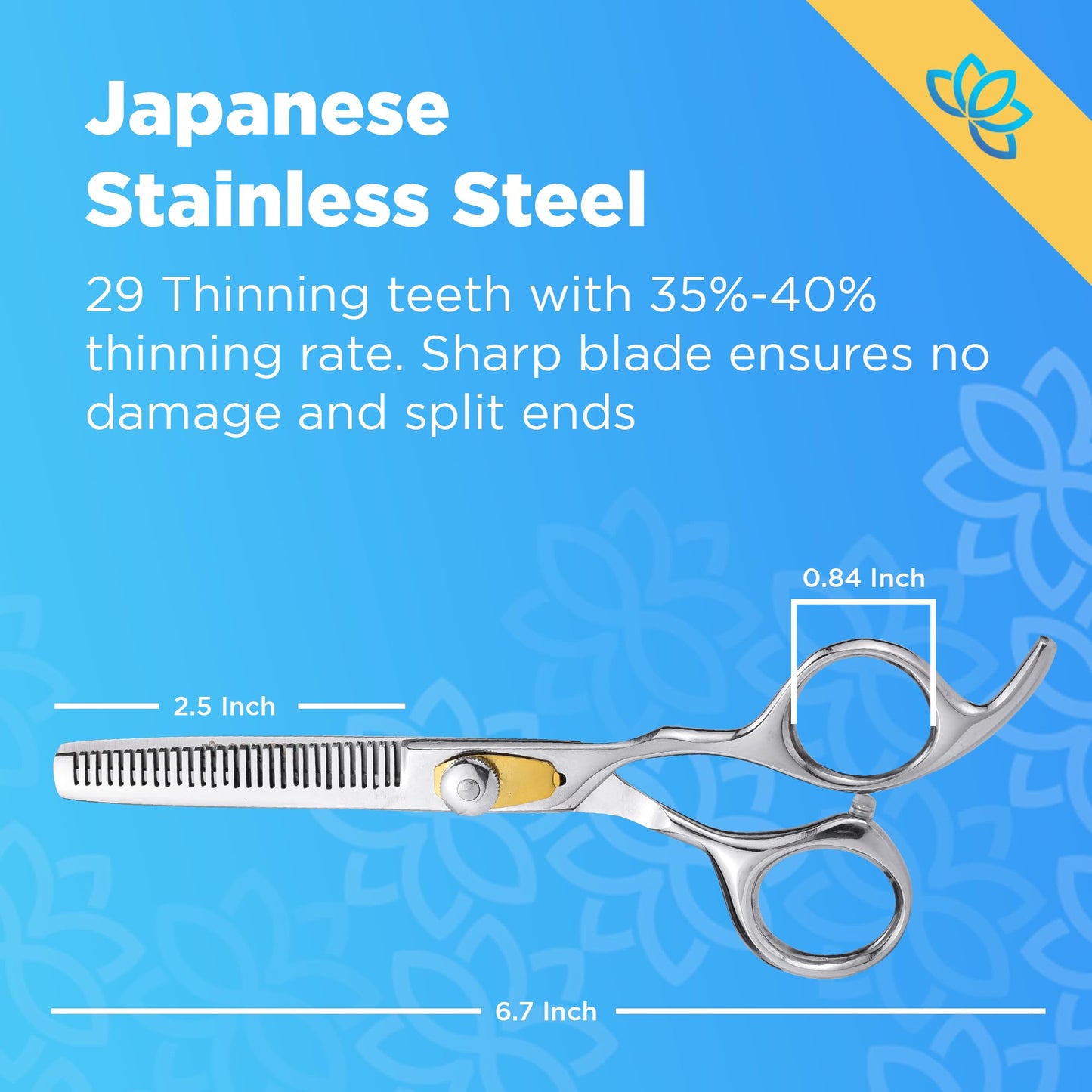 Equinox Professional Hair Scissors Set - Premium Barber Kit, Includes Hair Cutting Scissors, Thinning Shears, Straight Razor, Basic Comb, Cleaning Cloth, Oil & Sandpaper - Hair Salon & Barber Supplies