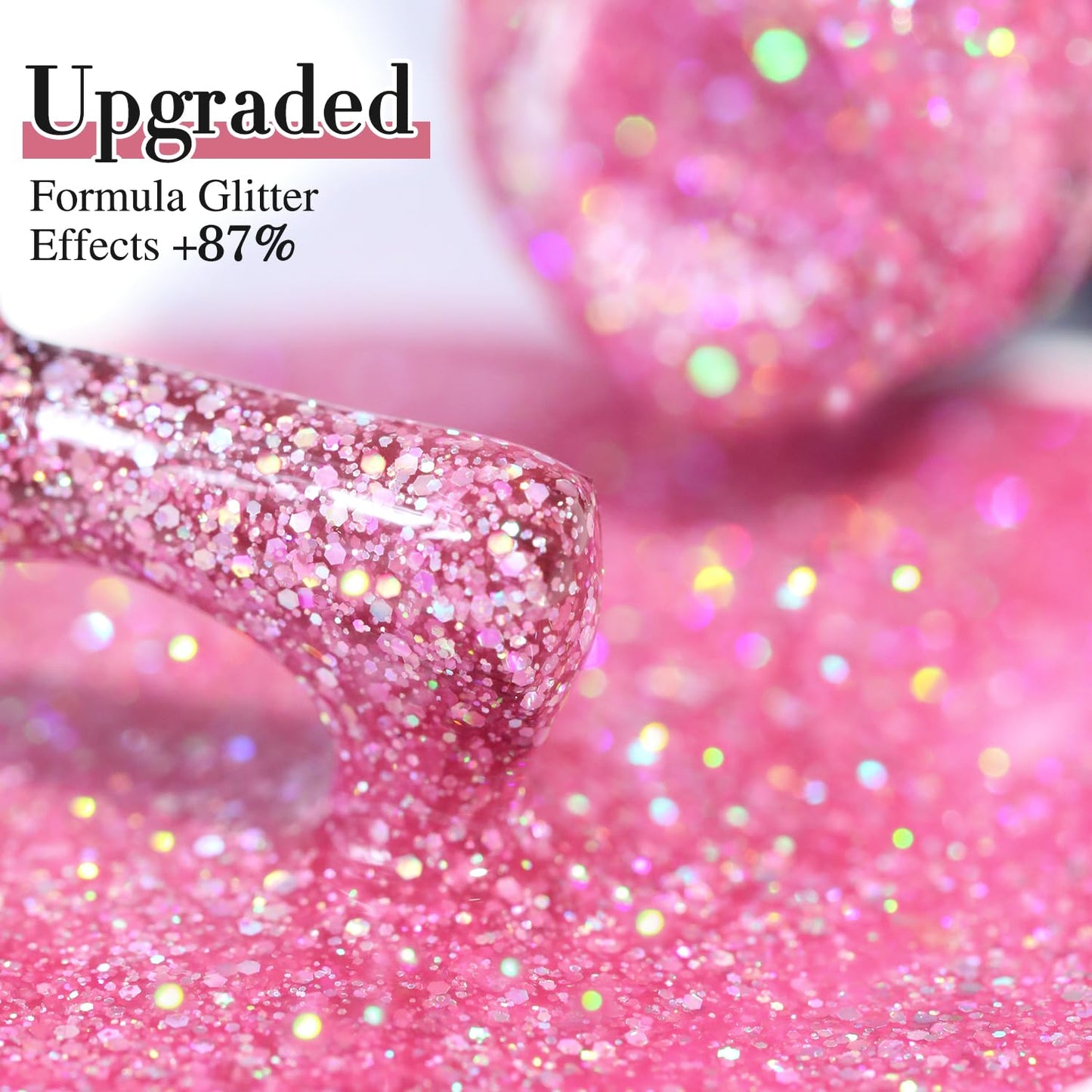 Double Rhythm 15ML Glitter Gel Polish Shimmer Reflective Holographic Color Magnetic for Nail Art Salon DIY at Home (B1143)