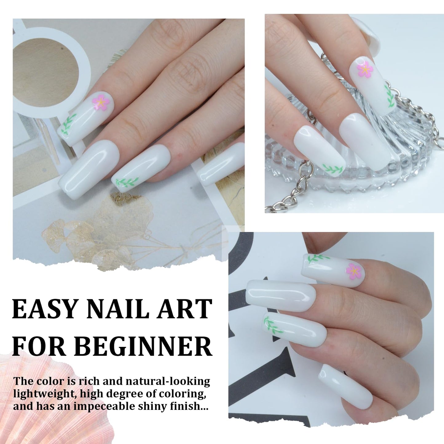 EODCI White Color Dip Powder, 1OZ Nail Dipping Powder for Long-lasting 28 Days+ Dip Nail Art French Manicure Nail Starter & Professional Home DIY Salon Use 28g