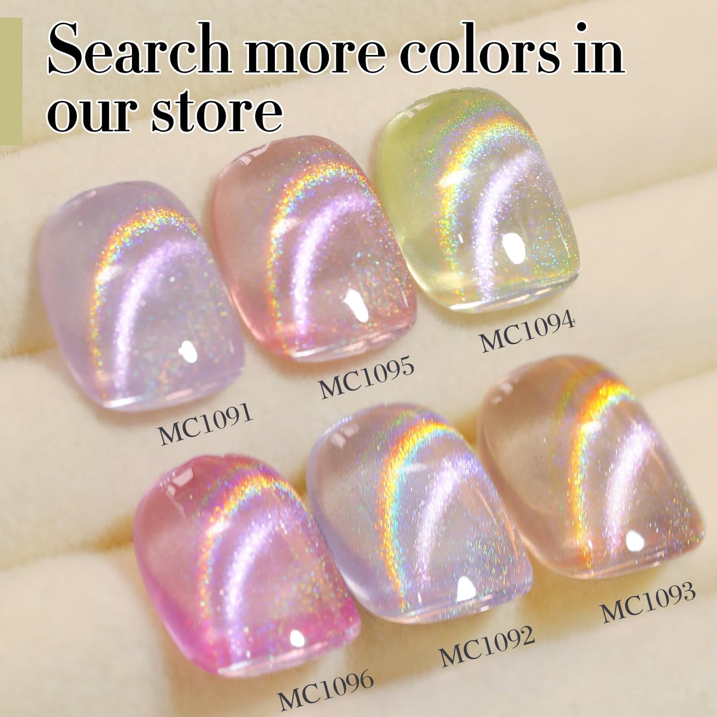 Double Rhythm Jelly Glass Cat Eye Gel Polish with Magnet 15ML Holographic Glitter Shimmer Translucent Sheer Color Magnetic Nail Polish Salon DIY at Home (Rainbow Yellow-MC1094)