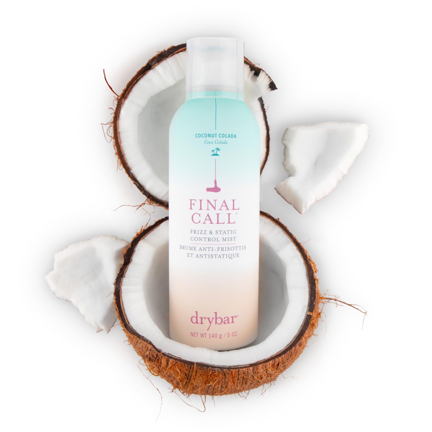 Drybar Final Call Frizz & Static Control Mist Coconut Colada Scent - Full Size | Fights Frizz, Tames Flyaways to Maintain Smooth and Shiny Blowouts, 24 Hour Frizz Control & 72 Hour Static Control