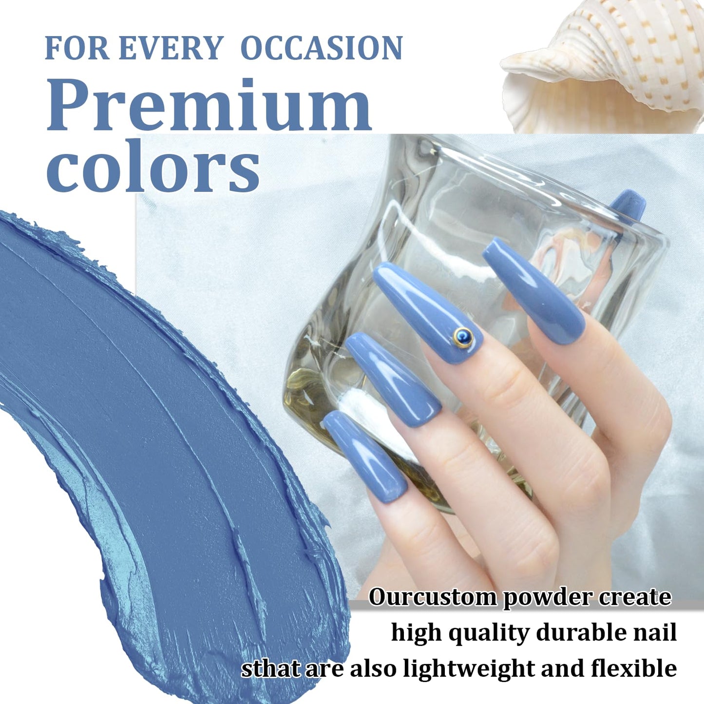 EODCI Dipping Powder - Dark Grey, Nail Dip Powder 1 Oz, Professional Salon DIY French Manicure, No Lamp Needed