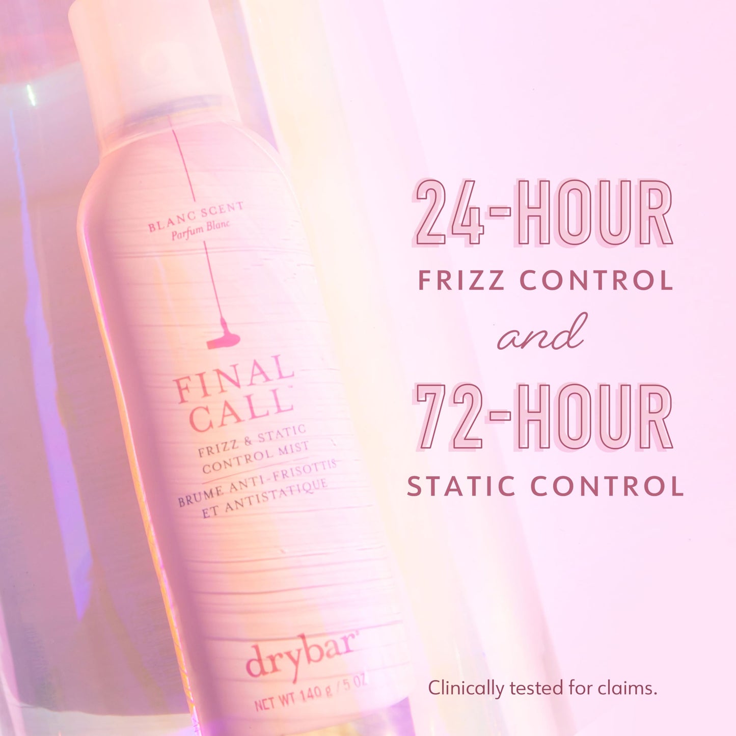 Drybar Final Call Frizz & Static Control Mist Blanc Scent - Travel Size | Fights Frizz, Tames Flyaways to Maintain Smooth and Shiny Blowouts, 24 Hour Frizz Control & 72 Hour Static Control