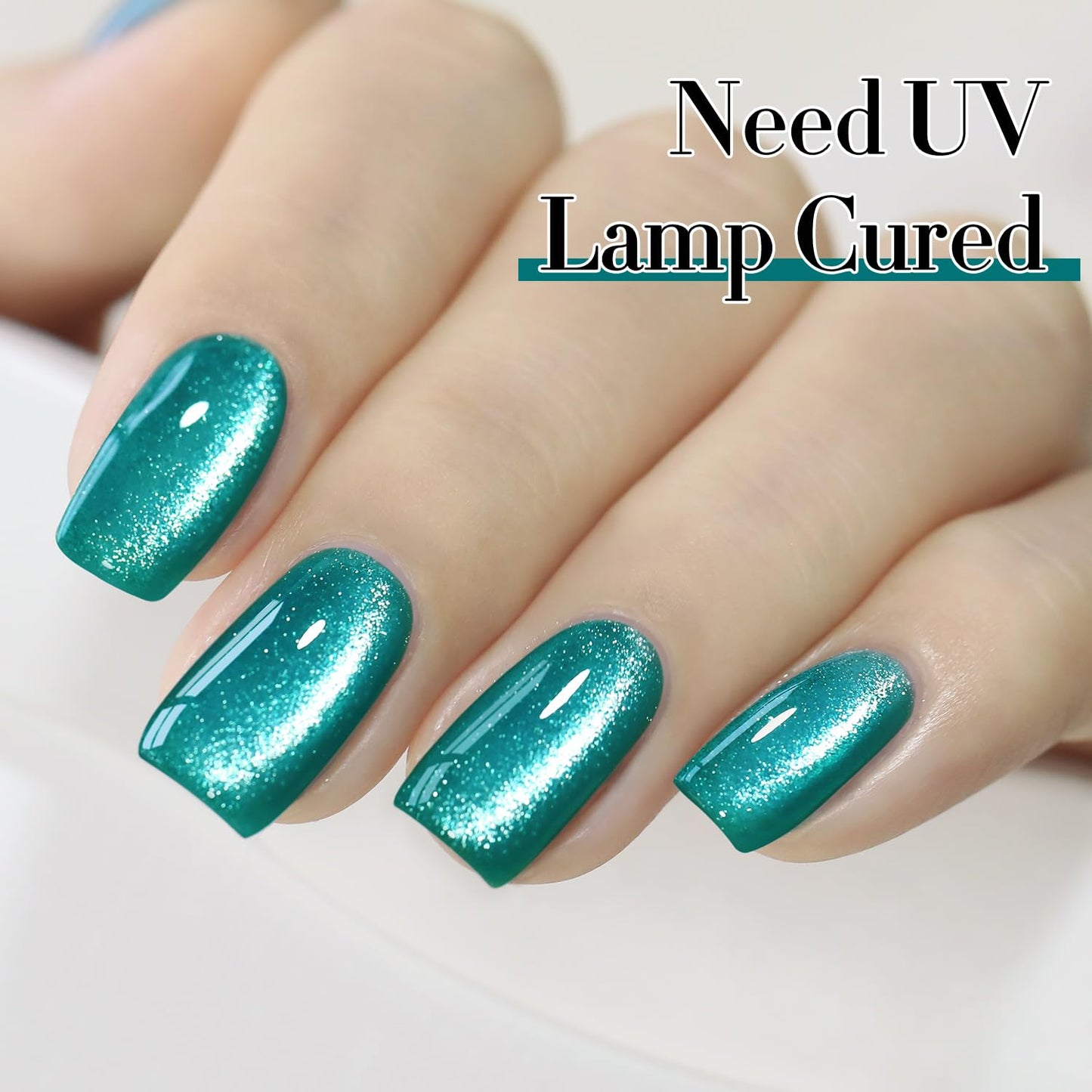 Double Rhythm 0.5 OZ Cat Eye Gel Polish with Magnet 15ML Holographic Glitter Shimmer Translucent Jelly Color Magnetic Nail Polish Salon DIY at Home (MC1027)