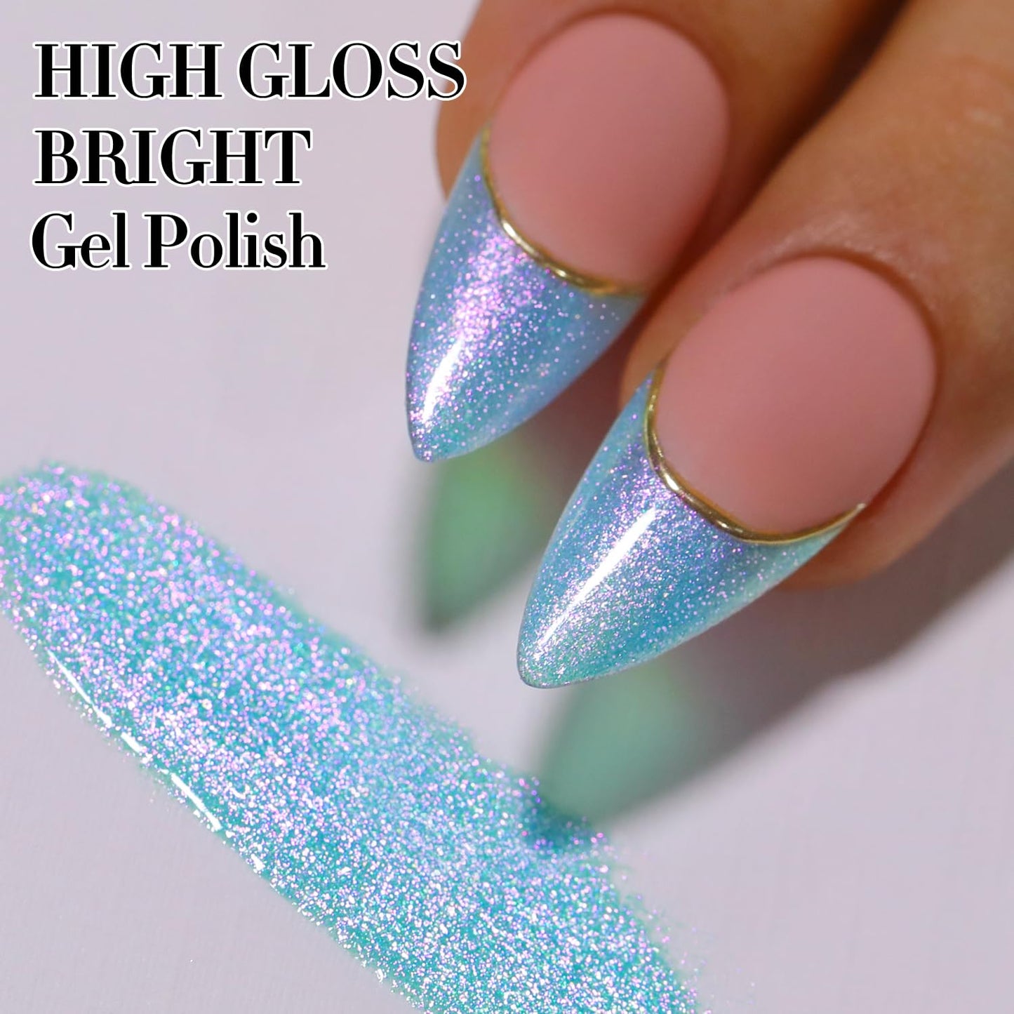 Double Rhythm 15ML Glitter Gel Polish Shimmer Reflective Holographic Color Magnetic for Nail Art Salon DIY at Home (B1140)
