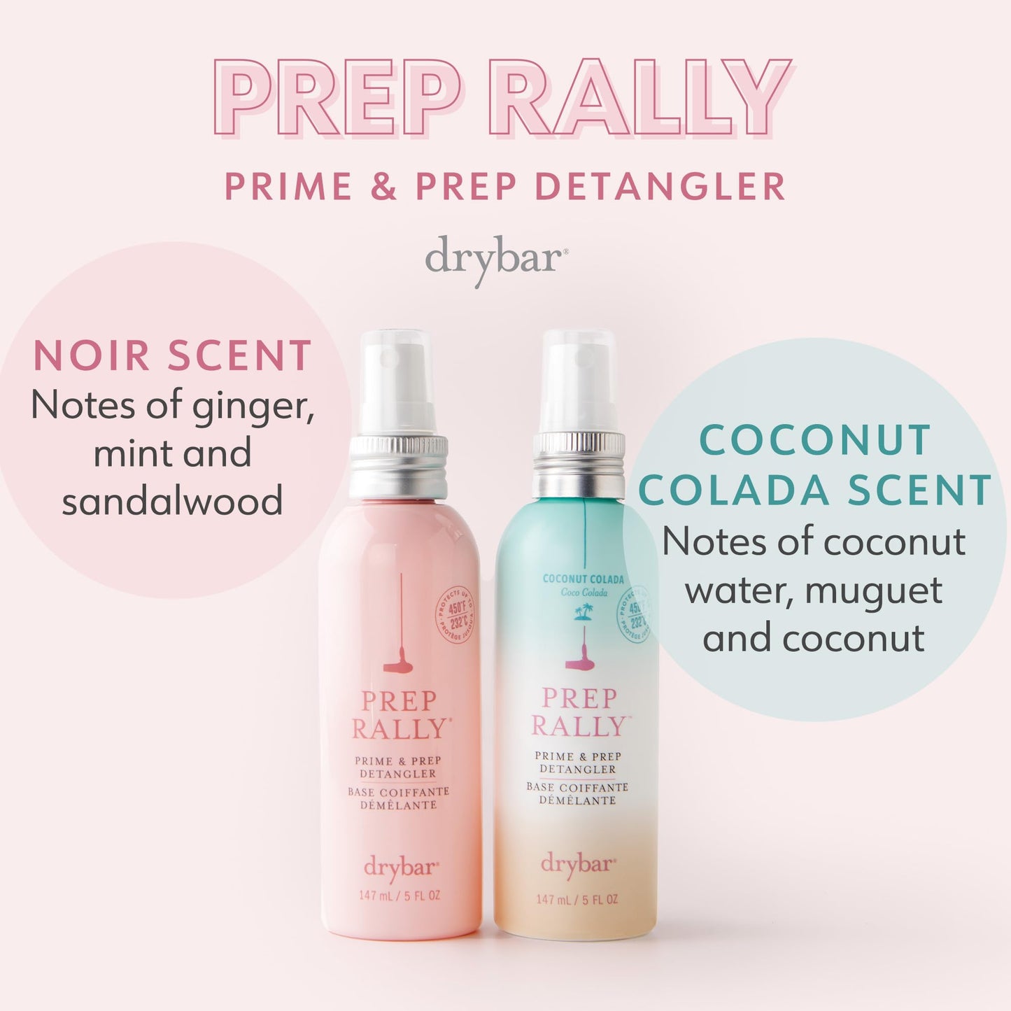 Drybar Prep Rally Prime & Prep Detangler Noir Scent - Travel Size | Nourishes Hair, Detangles with Ease, Leaves Hair Soft & Manageable, Protects Hair, Cruelty Free