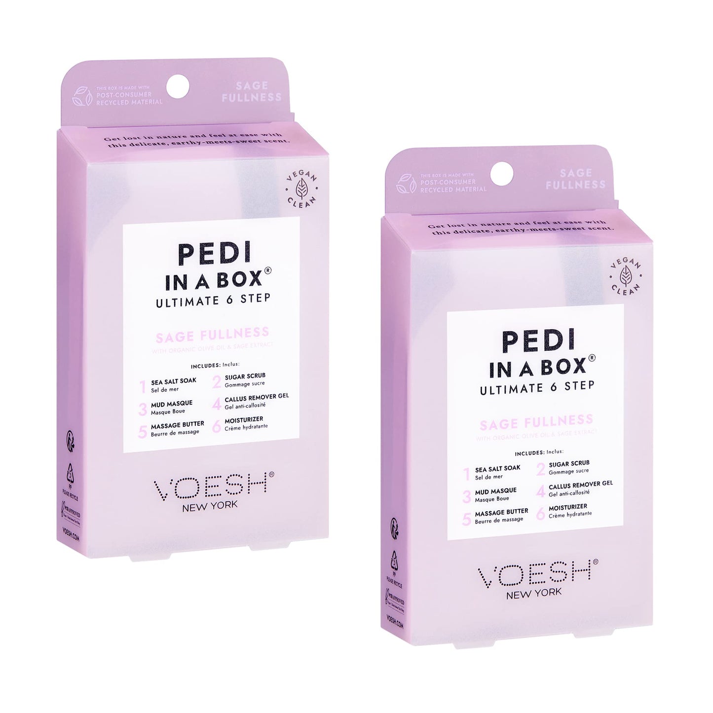 VOESH Pedi in a Box Ultimate 6 Step, Sage Fullness, Spa Pedicure, DIY Pedi, Home Pedicure Kit, Pedi in a Box, Pedicure, Foot Care, Pedi Products, Spa Care, Foot Spa