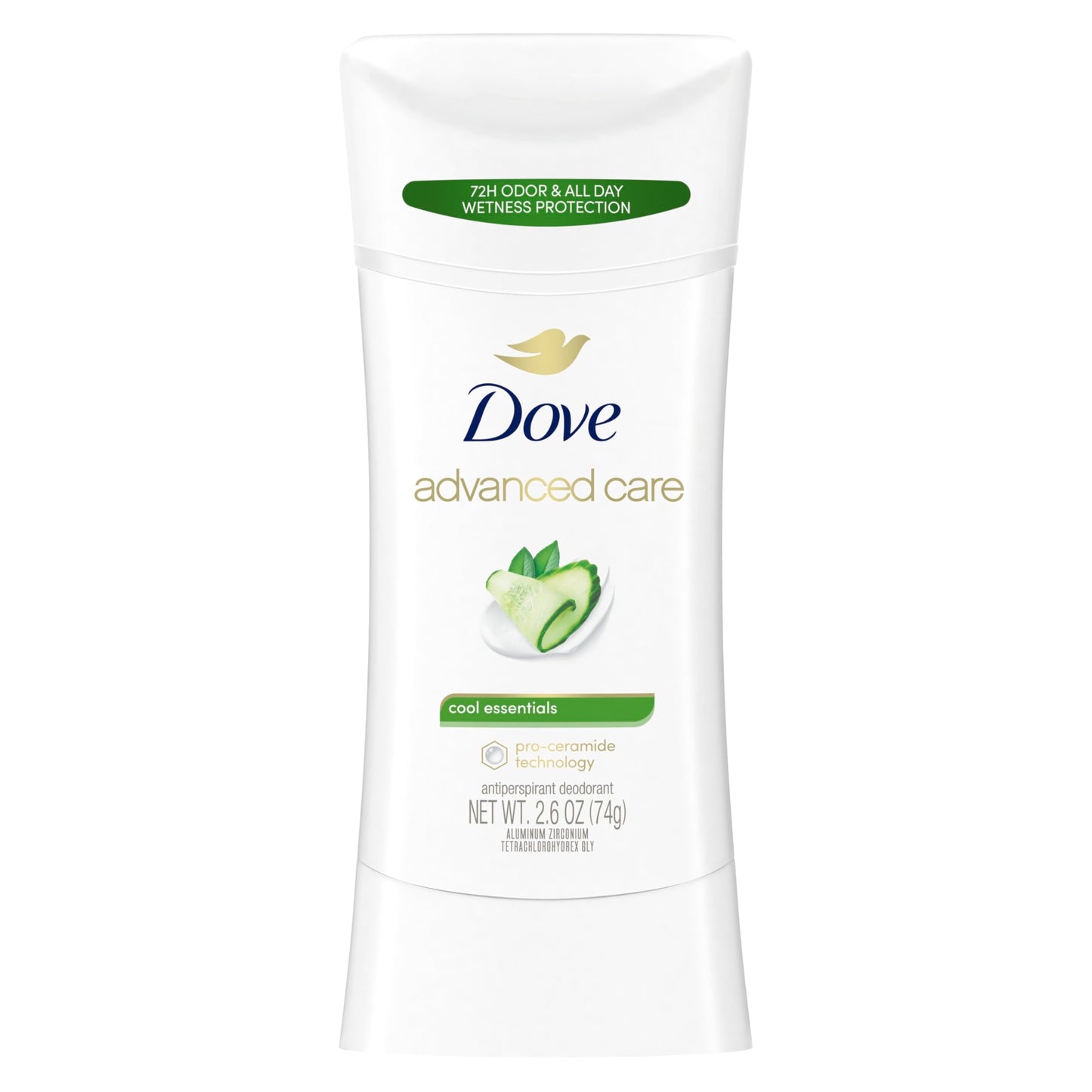 Dove Advanced Care Anti Deo Stick Cool Essentials Pack of 12 for helping your skin barrier repair after shaving 72 h odor control and all-day sweat protection with Pro Ceramide Technology 2.6 oz