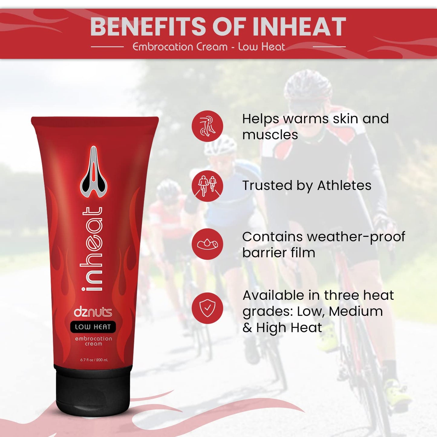 dznuts, Men’s Pro Chamois Cream + in Heat Embrocation Cream (Low Heat)