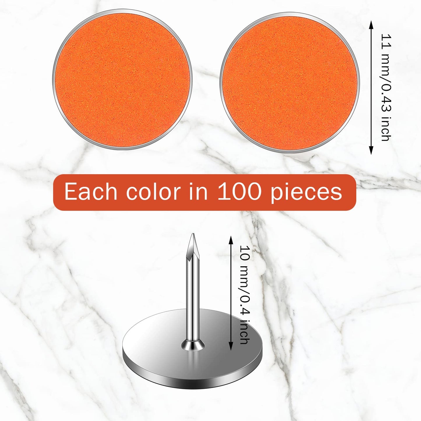 Epakh 200 Pack Reflective Tacks Trail Marking Tacks Glow Tacks Reflective Trail Markers Hunting Reflector Tacks Mark Trail Reflective Thumb Tacks for Hunting Hiking Camping Tree Stand (Orange)