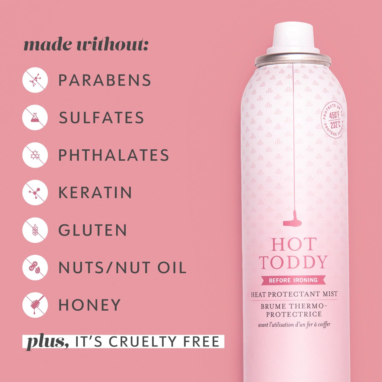 Drybar Hot Toddy Heat Protectant Mist Blanc Scent - Travel Size | Lightweight Heat Protectant for Hair protects from Heat & Styling with Curling, Straightening and Styling Irons