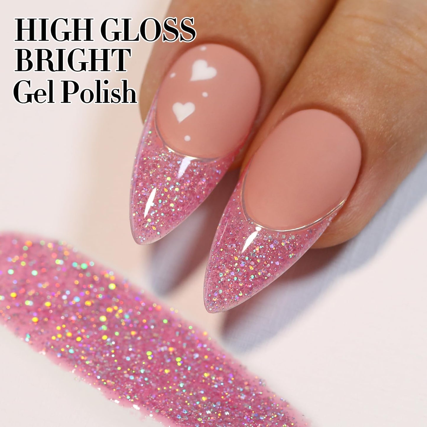 Double Rhythm 15ML Glitter Gel Polish Shimmer Reflective Holographic Color Magnetic for Nail Art Salon DIY at Home (B1143)