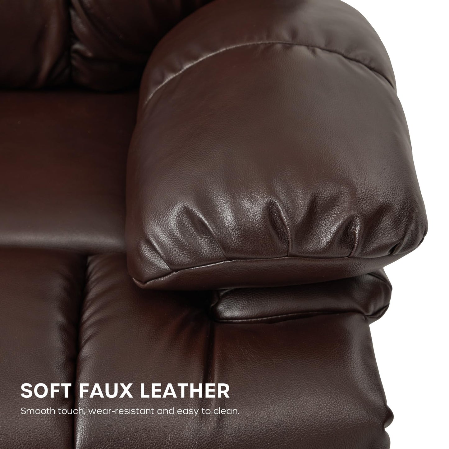 DYNOX 400lbs Lift Chairs for Big & Tall Seniors Power Lay Flat Recliner Extra Large Wide Oversized Lift Sofa with Heat Massage Electric Lift Recliner Chair Bed(9205,Faux Leather, Dark Brown)