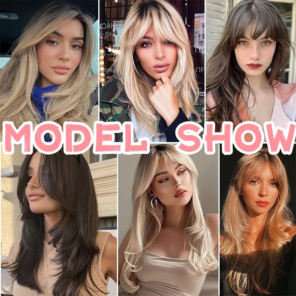 EROADE Toppers for Women Real Human Hair, 3D Human Hair Toppers for Women with Thinning Hair 165% Density Middle Part Clip in Bangs Toppers Hair Pieces