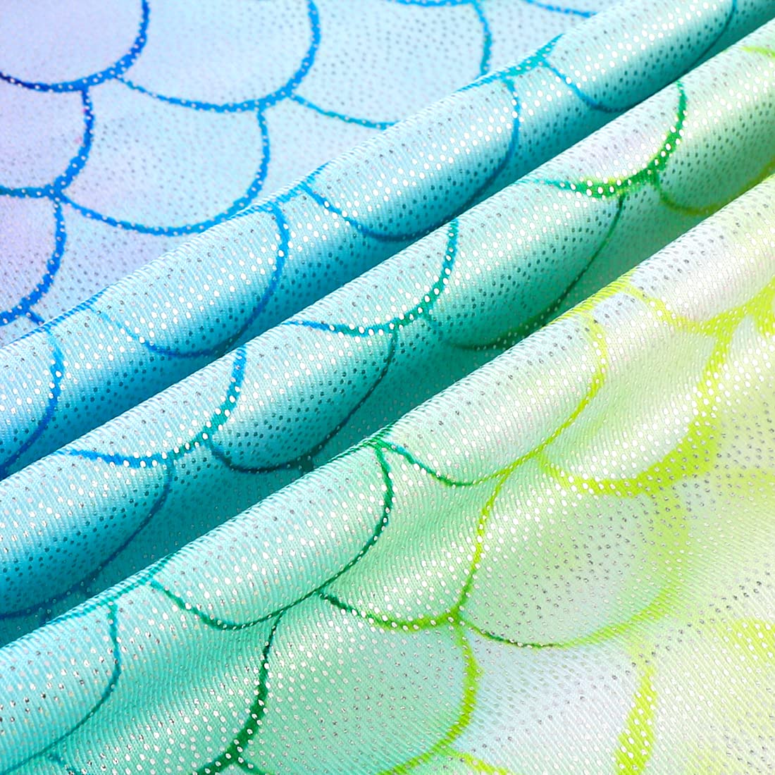 EQSJIU Mermaid Gymnastics Costume For Girls Rainbow Rangers Leotard With Shorts For Kids Size 6-7 Years Old Biketard Sparkly Rainbow Rangers