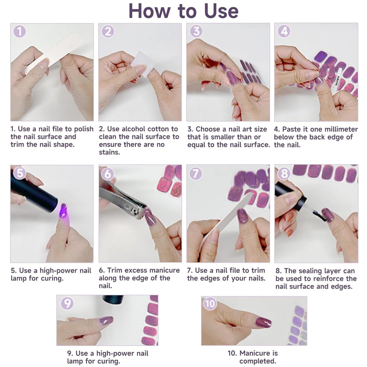 DUKASOU Semi Cured Gel Nail Strips for Christmas, 28 pcs Gel Nail Strips Work with Any UV Lamp, Long Lasting Gel Nail Stickers Full Nail Wraps, Salon Quality, Easy to Apply (China red)