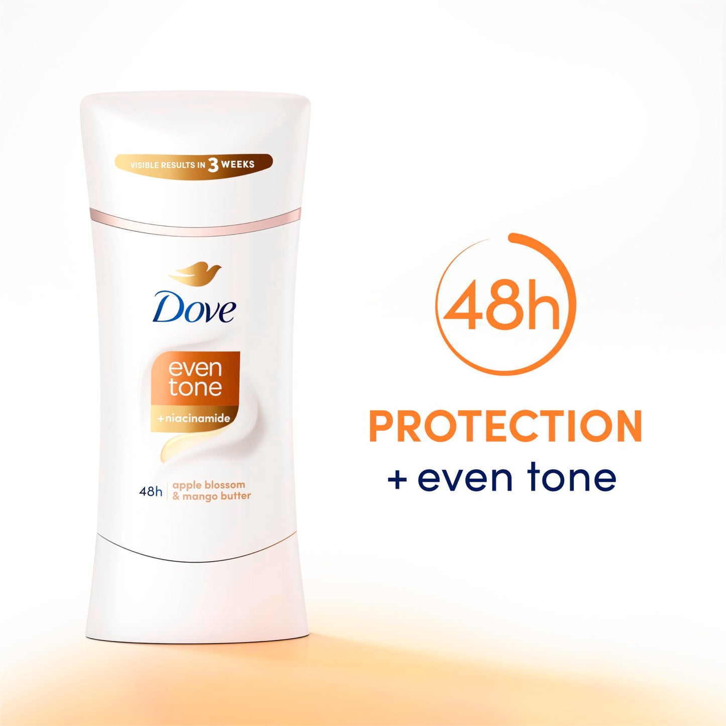 Dove Even Tone Antiperspirant Deodorant Stick Apple Blossom & Mango Butter For Uneven Skin Tone 2.6 oz