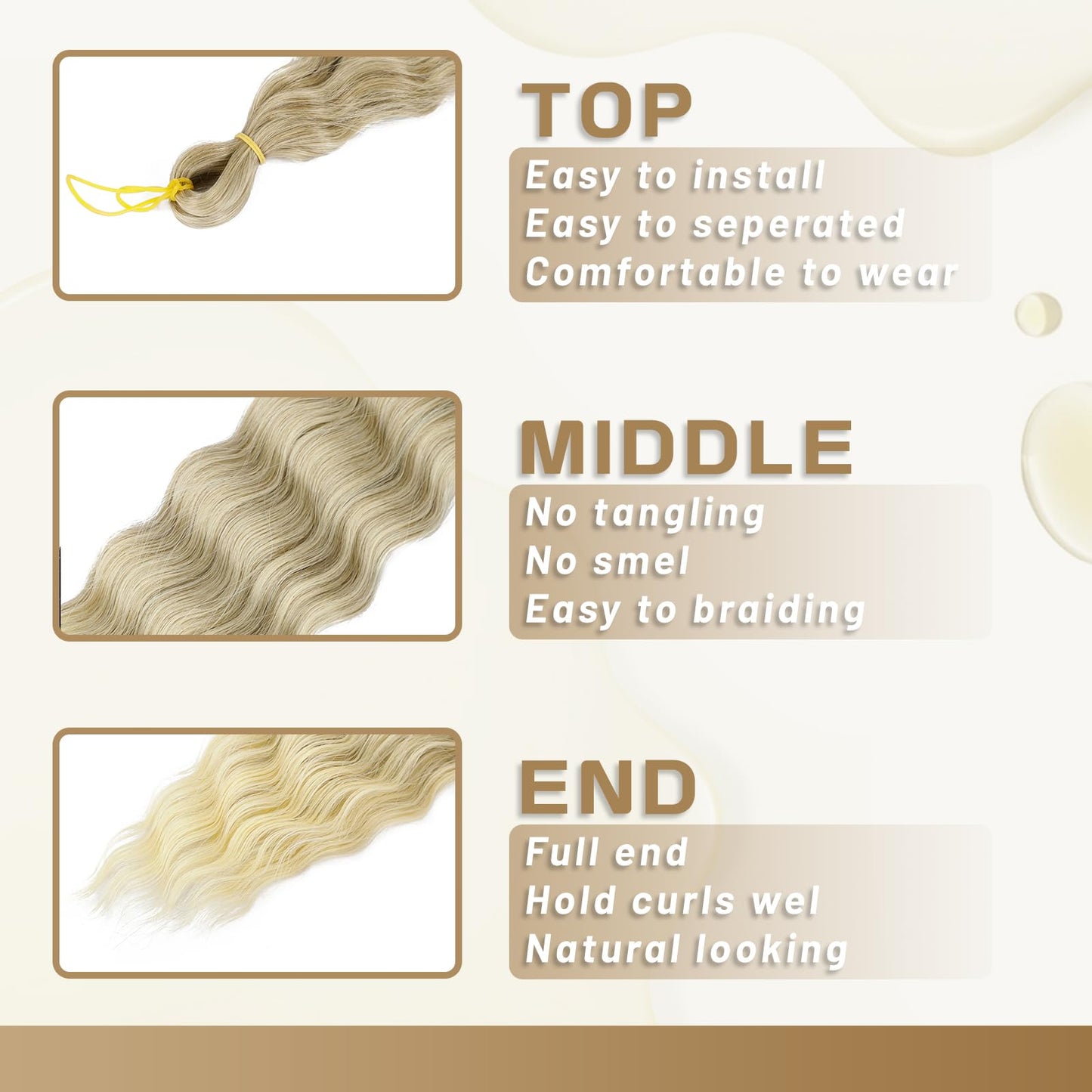 Eerya Long Curly Braiding Hair 30 Inch 2 Packs Ocean Wave Crochet Hair for Black Women Deep Wave Braiding Hair for Boho Braids(30 inch, 18T/613M)