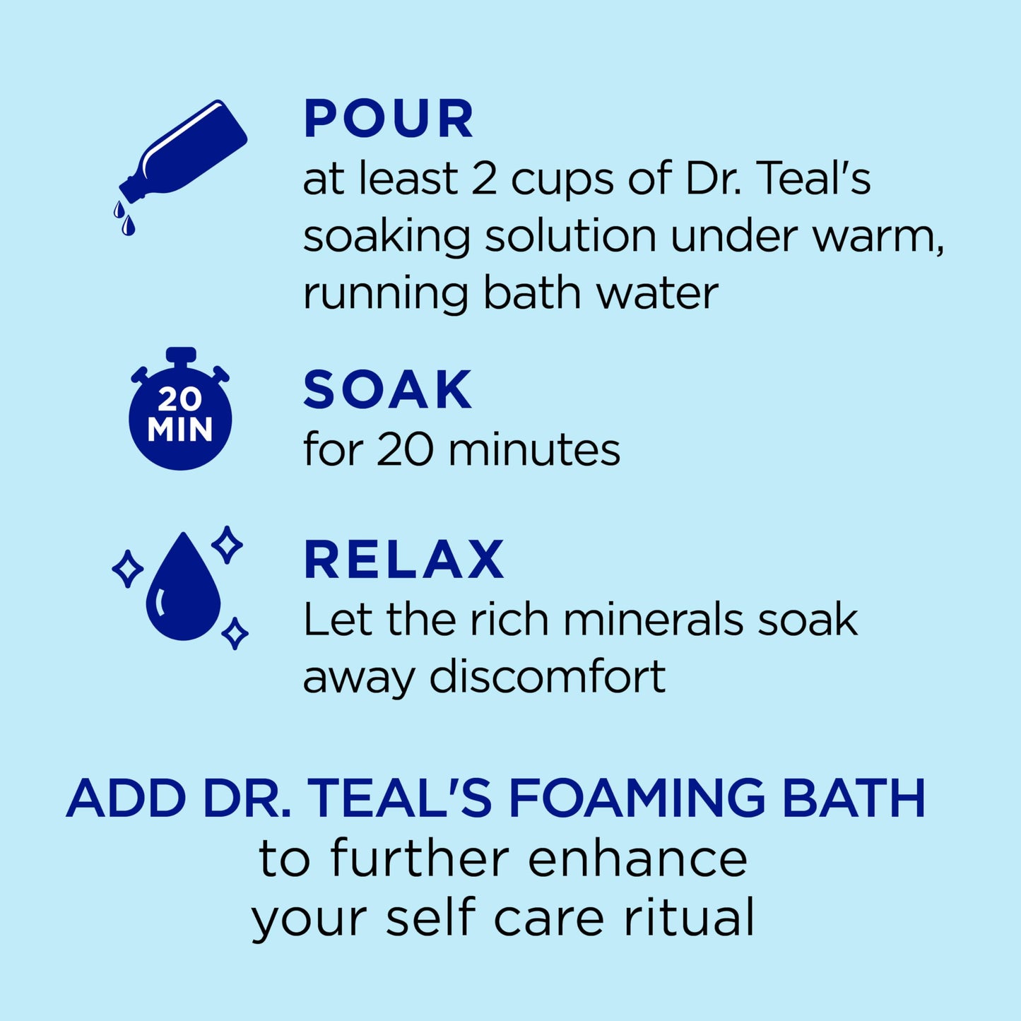 Dr Teal's Pure Epsom Salt, Restorative Minerals with Magnesium, Potassium & Zinc, 3 lbs