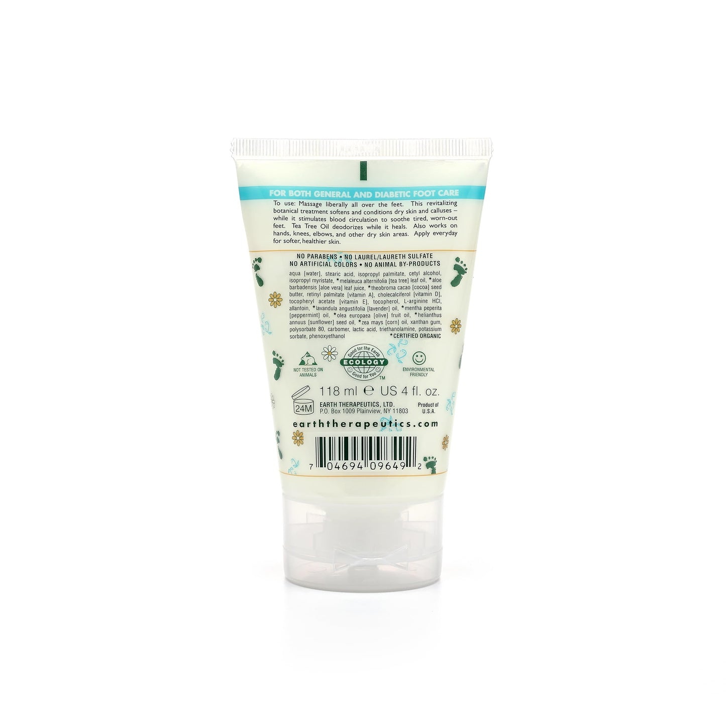 Earth Therapeutics Tea Tree Oil Foot Balm – Australian Tea Tree Oil with Aloe Vera & Chamomile – Hydrates, Softens & Conditions Dry Cracked Feet, Heel & Calluses – Soothe Irritated Skin ~ 4 Oz