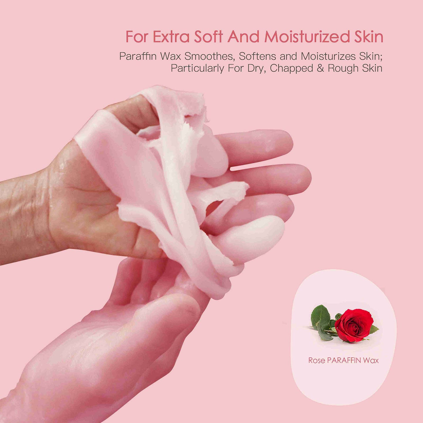 EasyinBeauty Paraffin Wax Machine for Hand and Feet, Touchscreen 3000ml Paraffin Wax Warmer with 6 Packs Rose Wax (2.64 lbs), Paraffin Hot Wax Spa for Therapy, Paraffin Bath for Smooth & Soft Skin
