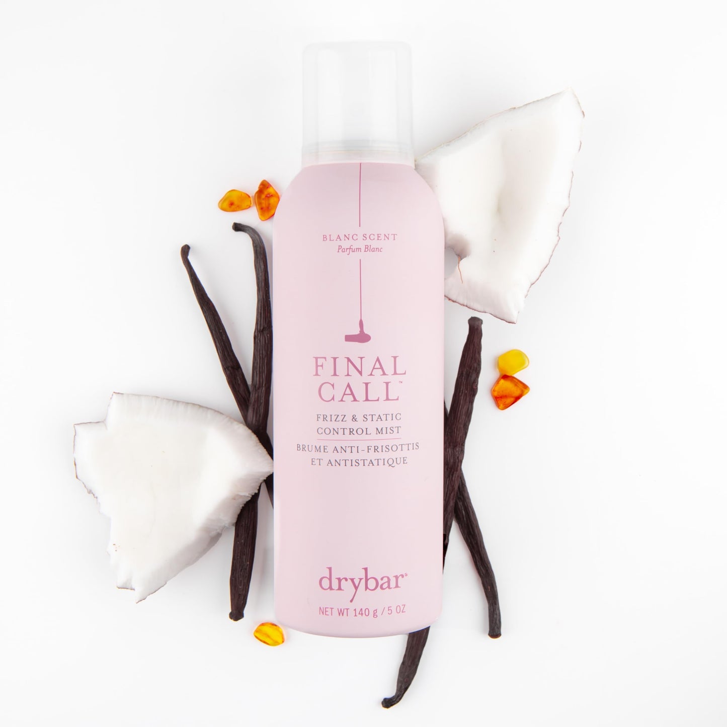 Drybar Final Call Frizz & Static Control Mist Blanc Scent - Travel Size | Fights Frizz, Tames Flyaways to Maintain Smooth and Shiny Blowouts, 24 Hour Frizz Control & 72 Hour Static Control