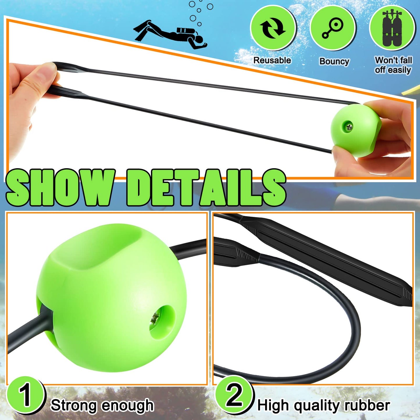 2 Pcs Tank Banger Underwater Signal Device Cylinder Diving Tank Accessories for Divers Noise Maker (Black and Green)