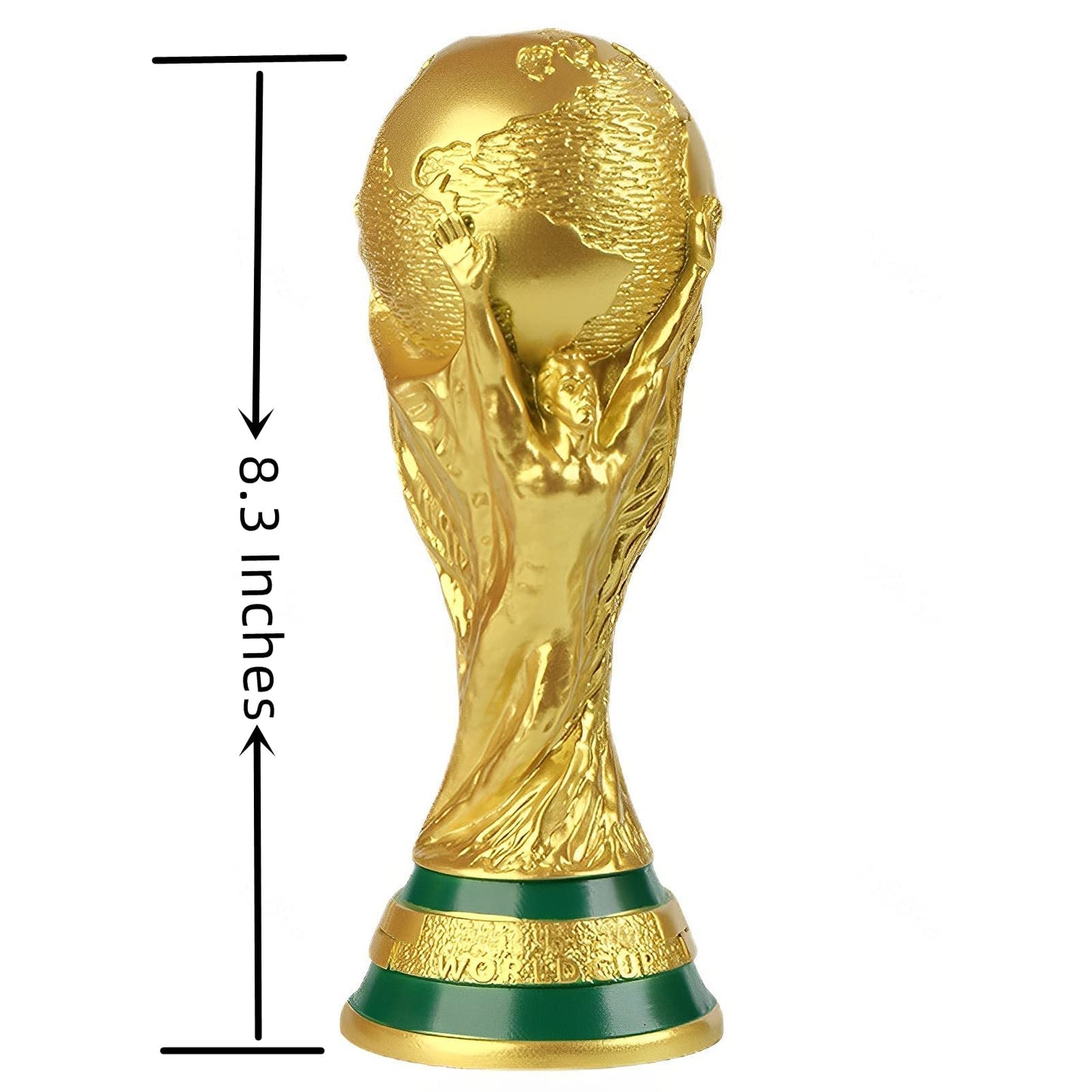 2022 World Cup Trophy Replica, World Cup Replica, Premium Quality Resin Football Soccer Collectibles, Sports Fan Trophy, Gold Sports Award Decorations for Bedroom Office Desktop (A-8.3 Inches)