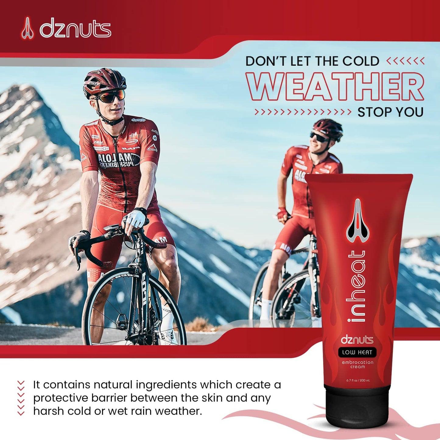 dznuts, Men’s Pro Chamois Cream + in Heat Embrocation Cream (Low Heat)