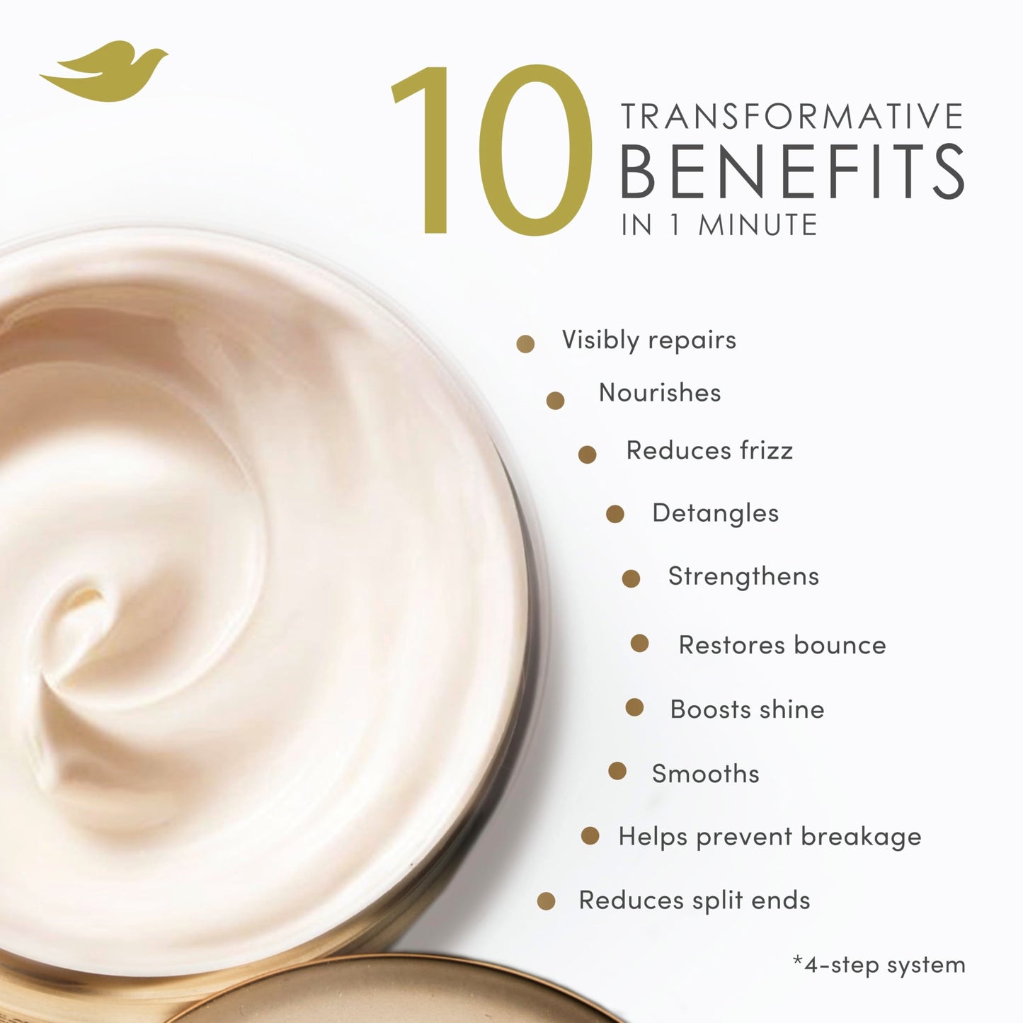 Dove Hair Mask Bond Strength for Chemically Damaged Hair with Bio-Protein Care Technology and Peptide Complex 9.2 Fl Oz