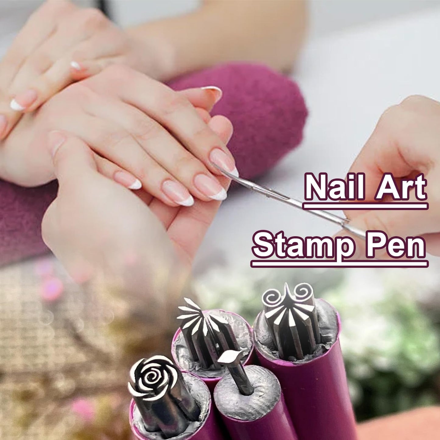 15 Pcs Nail Art Stamp Pen Set - Includes Nail Art Stamp Pens with Flower Designs