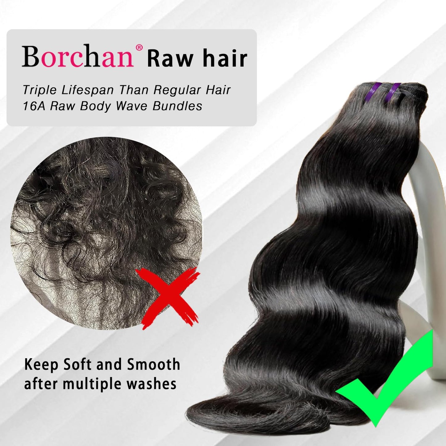 16A Human Hair Bundles Raw Body Wave 3 Bundles(14 16 18 inch)100% Unprocessed Brazilian Virgin Raw Human Hair Thick Body Wave Bundles Human Hair Full and Thick Hair Extensions Natural Color